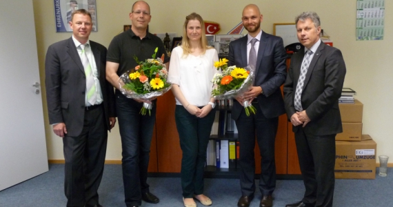 Vorstand in neuer Besetzung, v.r.n.l Rainer Grieger (Beauftragter für die Öffentlichkeitsarbeit), Torsten Herbst (2. Vorsitzender), Cindy Ehlert (1. Vorsitzende), Daniel Sauer (Schatzmeister), Torsten Schäfer (Schriftführer)